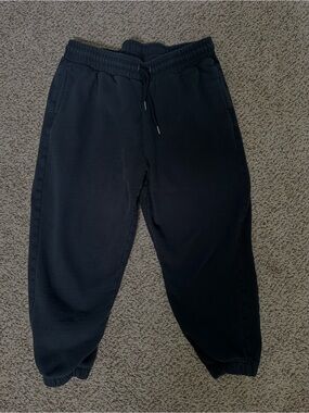 Quince Heavyweight 100% Organic Cotton Black Jogger Sweatpants Large
